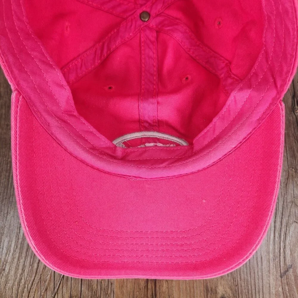 Life is Good Strapback Hat Cap Pink Canvas Mom Outdoors Gardening Hiking Camping